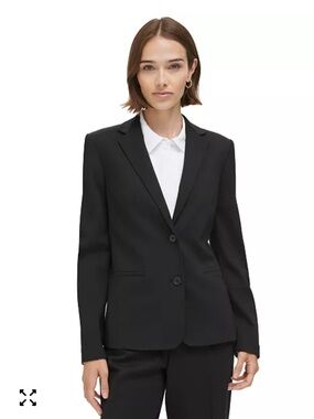 Calvin Klein Women's Black Two-Button Tailored Blazer